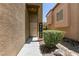 Inviting front entrance has a decorative door, walkway and desert landscaping at 9712 Red Horse St, Las Vegas, NV 89143