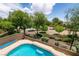 Enjoy the community with this backyard pool complete with beautiful desert views at 9712 Red Horse St, Las Vegas, NV 89143