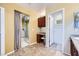 Bathroom area featuring a vanity, desk, and closet at 3412 Crystal Tower St, Las Vegas, NV 89129