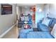 Comfortable living room featuring contemporary furnishings, a sofa, and an ottoman at 4200 S Valley View Blvd # 2081, Las Vegas, NV 89103