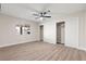 Bright bedroom with ceiling fan, natural light and closet with sliding doors at 4805 Jay Ave, Las Vegas, NV 89130