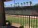 Nice balcony view of the tennis courts and lush landscaping at 5185 Indian River Dr # 223, Las Vegas, NV 89103
