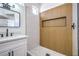 Modern bathroom features a bright vanity with wooden accents at 5321 Marietta Ave, Las Vegas, NV 89108