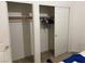 A bedroom closet featuring sliding doors, rod for hanging clothes, and upper shelf for storage at 5334 Floating Flower Ave, Las Vegas, NV 89139