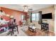 Bedroom featuring warm color paint, carpet floors, and a ceiling fan at , North Las Vegas, NV 89084