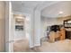 Home office featuring built-in bookshelves, a modern desk and an expansive curved wall at , North Las Vegas, NV 89084