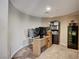 Home office featuring built-in bookshelves, a modern desk and an expansive curved wall at , North Las Vegas, NV 89084