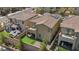 Aerial view of backyard showing the balcony, artificial grass, and gazebo at 10116 Skye Castle Dr, Las Vegas, NV 89166