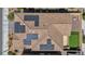 Aerial view showcasing solar panels on a tile roof at 10116 Skye Castle Dr, Las Vegas, NV 89166