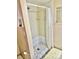 Shower stall features tile flooring, tiled walls, a shower head, and a shower curtain at 3729 La Junta Dr, Las Vegas, NV 89120