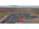 This aerial view showcases the neighborhood and the surrounding desert landscape with beautiful mountain views at 9570 Thistle Creek Ave, Las Vegas, NV 89178
