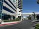 The Sky Las Vegas entrance features manicured landscaping and an elegant covered drop-off area at 2700 Las Vegas Blvd # 2811, Las Vegas, NV 89109