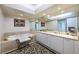 Luxurious bathroom with a soaking tub, double vanity, and stylish decor at 2877 Paradise Rd # 906, Las Vegas, NV 89109