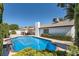 Lovely backyard with a sparkling blue pool, cozy patio, and well-maintained landscaping, a true outdoor oasis at 3047 Van Buskirk Cir, Las Vegas, NV 89121