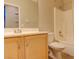 Cozy bathroom features a single sink vanity and a shower-tub combo at 6826 Dovecote Ave, North Las Vegas, NV 89084