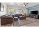 Comfortable living room with wood floors, ample seating, and natural light for entertaining or relaxing at 7252 Royal Melbourne Dr, Las Vegas, NV 89131
