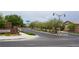 Community street corner with mature trees, landscaping, and clear signage at 10420 Loma Portal Ave, Las Vegas, NV 89166