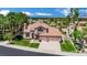 An aerial view of a home with a well-manicured lawn and landscape at 1984 Troon Dr, Henderson, NV 89074