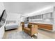 Cozy living space features a comfortable couch, a bedroom and a modern kitchen at 3722 S Las Vegas Blvd # 503, Las Vegas, NV 89158