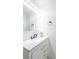 Bathroom featuring a modern vanity with a white countertop and contemporary fixtures at 6101 Browning Way, Las Vegas, NV 89130