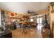 Spacious living room with parquet flooring and a unique eclectic vintage decor at 6432 Aberdeen Ln, Las Vegas, NV 89107