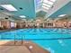 Bright indoor lap pool with skylights and plenty of room for swimming at 10646 Heritage Hills Dr, Las Vegas, NV 89134