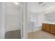 Bright bathroom with a walk in closet, glass enclosed shower, soaking tub and double vanity at 2367 Tilden Way, Henderson, NV 89074