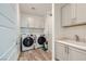 Convenient laundry room with front-loading washer and dryer, sink and lots of storage at 2555 Hampton Rd # 2108, Henderson, NV 89052