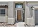 Close up on the front door, sidelights and a welcome sign at 3204 Rutledge Dr, Las Vegas, NV 89120