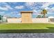 Well-maintained backyard boasts turf, a storage shed, a privacy fence, and stylish pavers at 3682 Deer Creek Way, Las Vegas, NV 89115