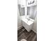 A classic bathroom features single vanity, and modern fixtures at 708 Fernwood Ln, Las Vegas, NV 89169