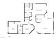Detailed floor plan featuring three bedrooms, two bathrooms, a kitchen, a dining area, and a living room at 7524 Fencerow St, Las Vegas, NV 89131