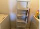 Laundry room includes a utility sink and shelving units for storage at 7570 W Flamingo Rd # 202, Las Vegas, NV 89147