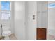 Bright bathroom showcasing a toilet, closet and walk-in shower at 8389 Charlton Valley Ct, Las Vegas, NV 89123