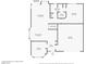 Detailed floor plan showcasing the layout of the first floor with living room, kitchen, garage, and bedroom at 8780 Autumn Wreath Ave, Las Vegas, NV 89129