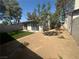 A backyard with fresh turf, trees, and a gravel ground cover at , Las Vegas, NV 89121