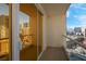 Enjoy the city skyline from this condo balcony with glass railings and sliding door access at 135 E Harmon Ave # 1621, Las Vegas, NV 89109