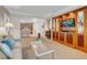 Stylish living room featuring comfortable seating, a dining area, and convenient access to the kitchen at 135 E Harmon Ave # 1621, Las Vegas, NV 89109