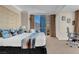 Bedroom features large windows with city views and modern decor at 135 E Harmon Ave # 1621, Las Vegas, NV 89109