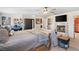 Open main bedroom featuring a fireplace, a seating area, and an expansive bed at 1502 Oxbow Ct, Henderson, NV 89014