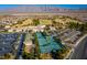 Community aerial view featuring a golf course, recreation center, and residential area at 2117 Bay Thrush Way, North Las Vegas, NV 89084