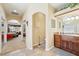 Bathroom with tiled flooring leading to a bedroom at 2181 E Winery Rd, Pahrump, NV 89048