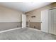 Bedroom with carpet flooring, closet doors, and open doorway to the rest of the house at 3717 Shanagolden St, Las Vegas, NV 89129