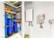 Utility room showing Tesla solar power equipment and water conditioning systems at 454 Rosina Vista St, Las Vegas, NV 89138