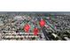 Wide aerial view showing the location of the property and nearby streets in the neighborhood at 6117 Daisy Lee Ave, Las Vegas, NV 89108