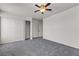 Bedroom featuring carpet, closet and ceiling fan at 6117 Daisy Lee Ave, Las Vegas, NV 89108