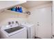 Convenient laundry room with modern washer and dryer, plus ample storage space at 6819 Citron Mist Ct, North Las Vegas, NV 89086