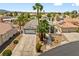 An aerial view of a single-story home with a well-maintained front yard in a suburban neighborhood at 7920 Aspect Way, Las Vegas, NV 89149