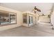 Large covered patio with ceiling fans, great for outdoor relaxing and entertaining, open to a pool view at 7920 Aspect Way, Las Vegas, NV 89149