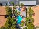 Bird's eye view of the pool and hot tub within lush landscaping at 7950 W Flamingo Rd # 1003, Las Vegas, NV 89147